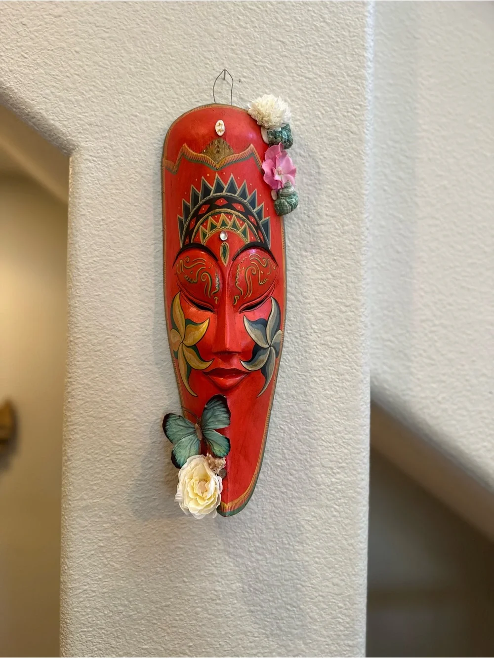 Hand Embellished queen Goddess Mask Mixed Media Wall Art OOAK Reiki blessed